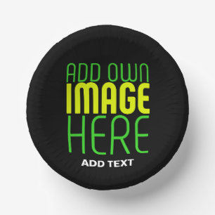 MODERN EDITABLE SIMPLE BLACK IMAGE TEXT TEMPLATE PAPER PLATE