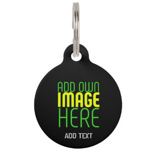 MODERN EDITABLE SIMPLE BLACK IMAGE TEXT TEMPLATE PET TAG