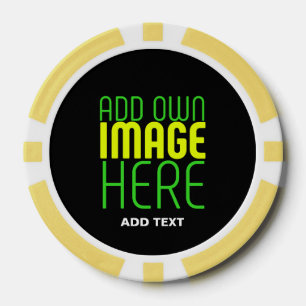 MODERN EDITABLE SIMPLE BLACK IMAGE TEXT TEMPLATE POKER CHIPS