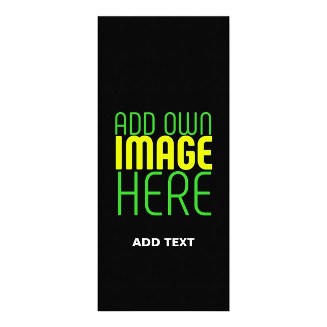 MODERN EDITABLE SIMPLE BLACK IMAGE TEXT TEMPLATE RACK CARD (Front)