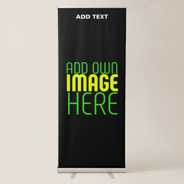 MODERN EDITABLE SIMPLE BLACK IMAGE TEXT TEMPLATE RETRACTABLE BANNER (Front)