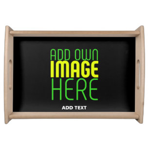MODERN EDITABLE SIMPLE BLACK IMAGE TEXT TEMPLATE SERVING TRAY