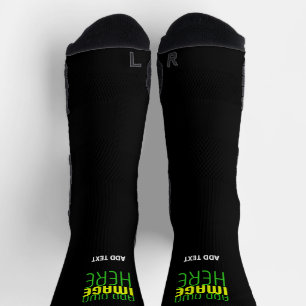 MODERN EDITABLE SIMPLE BLACK IMAGE TEXT TEMPLATE SOCKS