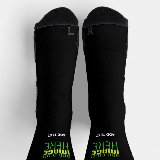 MODERN EDITABLE SIMPLE BLACK IMAGE TEXT TEMPLATE SOCKS (Top)
