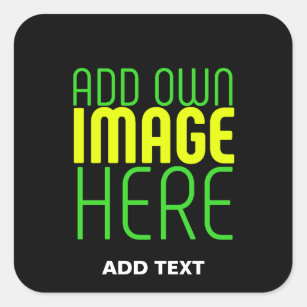 MODERN EDITABLE SIMPLE BLACK IMAGE TEXT TEMPLATE SQUARE STICKER