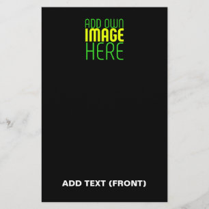 MODERN EDITABLE SIMPLE BLACK IMAGE TEXT TEMPLATE STATIONERY
