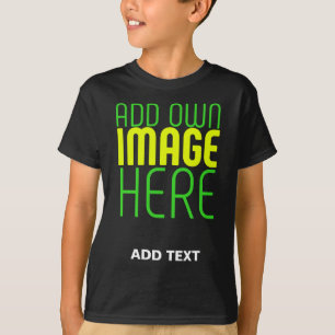 MODERN EDITABLE SIMPLE BLACK IMAGE TEXT TEMPLATE T-Shirt