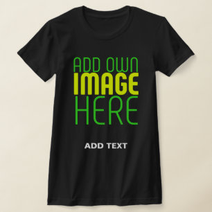 MODERN EDITABLE SIMPLE BLACK IMAGE TEXT TEMPLATE T-Shirt