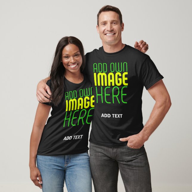 MODERN EDITABLE SIMPLE BLACK IMAGE TEXT TEMPLATE T-Shirt (Unisex)