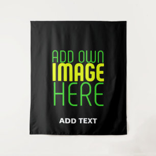 MODERN EDITABLE SIMPLE BLACK IMAGE TEXT TEMPLATE TAPESTRY