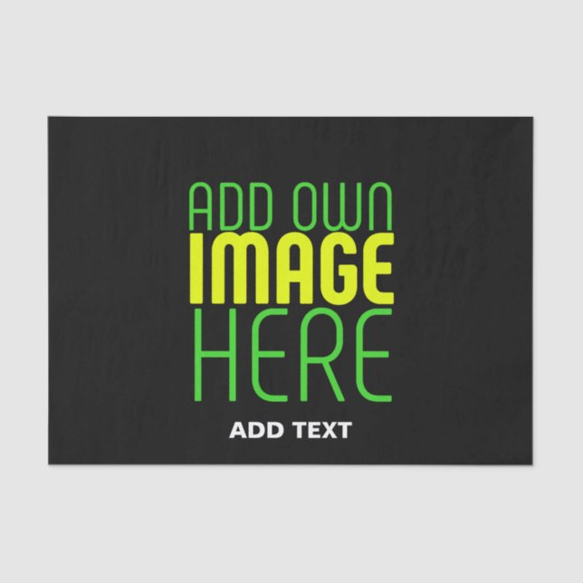 MODERN EDITABLE SIMPLE BLACK IMAGE TEXT TEMPLATE TISSUE PAPER (Front)