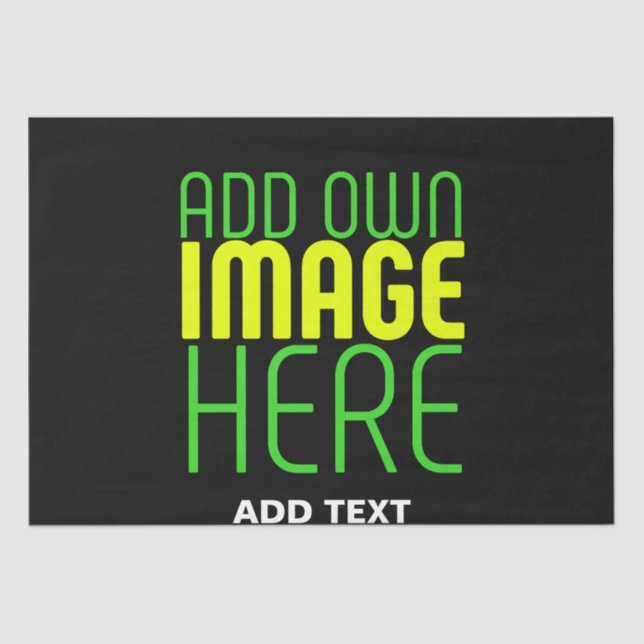 MODERN EDITABLE SIMPLE BLACK IMAGE TEXT TEMPLATE TISSUE PAPER (Front)
