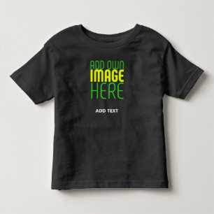 MODERN EDITABLE SIMPLE BLACK IMAGE TEXT TEMPLATE TODDLER T-Shirt