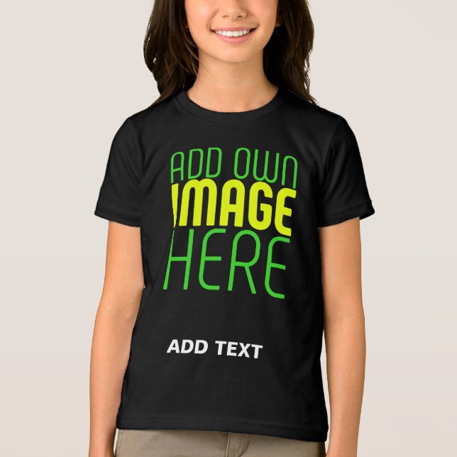MODERN EDITABLE SIMPLE BLACK IMAGE TEXT TEMPLATE Tri-Blend SHIRT (Front)