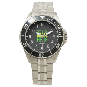 MODERN EDITABLE SIMPLE BLACK IMAGE TEXT TEMPLATE WATCH