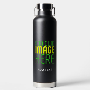 MODERN EDITABLE SIMPLE BLACK IMAGE TEXT TEMPLATE WATER BOTTLE