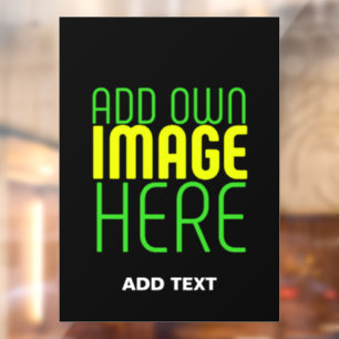 MODERN EDITABLE SIMPLE BLACK IMAGE TEXT TEMPLATE WINDOW CLING