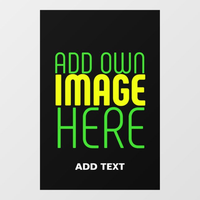 MODERN EDITABLE SIMPLE BLACK IMAGE TEXT TEMPLATE WINDOW CLING (Sheet)