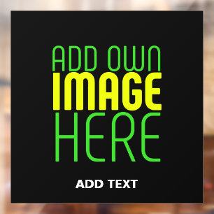 MODERN EDITABLE SIMPLE BLACK IMAGE TEXT TEMPLATE WINDOW CLING