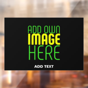 MODERN EDITABLE SIMPLE BLACK IMAGE TEXT TEMPLATE WINDOW CLING