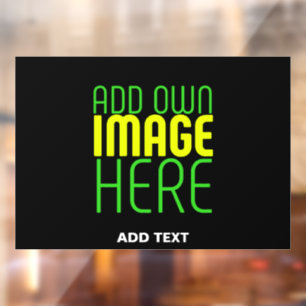 MODERN EDITABLE SIMPLE BLACK IMAGE TEXT TEMPLATE WINDOW CLING