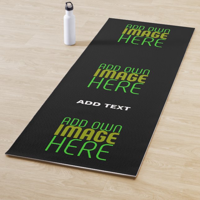 MODERN EDITABLE SIMPLE BLACK IMAGE TEXT TEMPLATE YOGA MAT (In Situ)