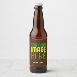 MODERN EDITABLE SIMPLE BROWN IMAGE TEXT TEMPLATE BEER BOTTLE LABEL