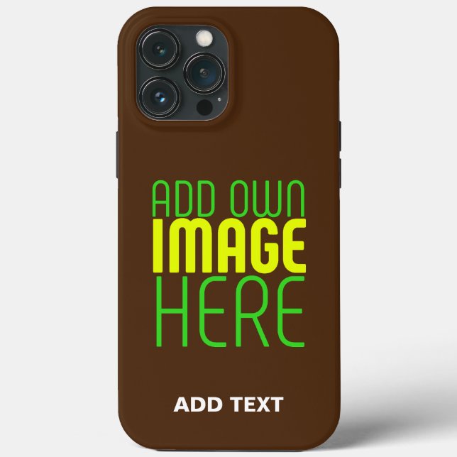 MODERN EDITABLE SIMPLE BROWN IMAGE TEXT TEMPLATE Case-Mate iPhone CASE (Back)