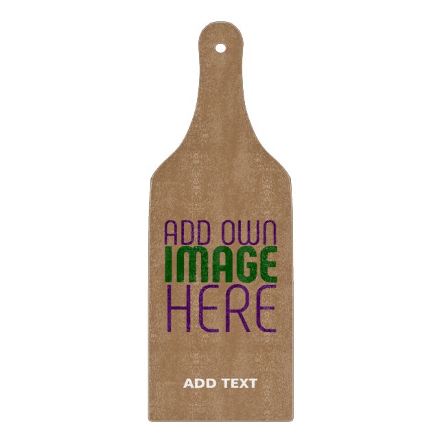 MODERN EDITABLE SIMPLE BROWN IMAGE TEXT TEMPLATE CUTTING BOARD (Front)