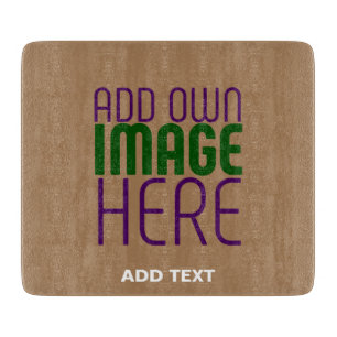 MODERN EDITABLE SIMPLE BROWN IMAGE TEXT TEMPLATE CUTTING BOARD
