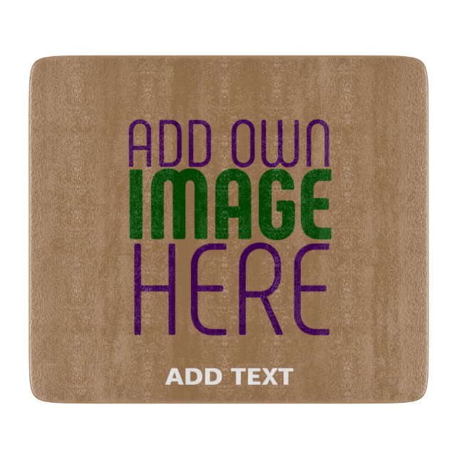 MODERN EDITABLE SIMPLE BROWN IMAGE TEXT TEMPLATE CUTTING BOARD (Front)