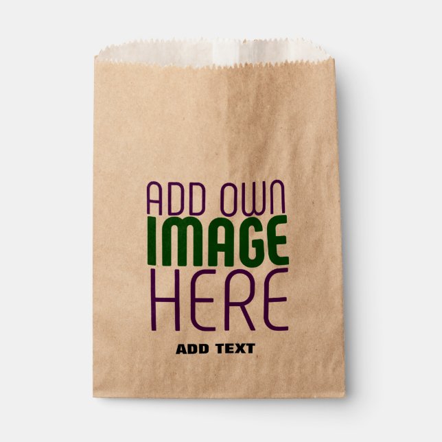 MODERN EDITABLE SIMPLE BROWN IMAGE TEXT TEMPLATE FAVOUR BAGS (Front)