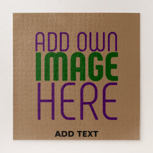 MODERN EDITABLE SIMPLE BROWN IMAGE TEXT TEMPLATE JIGSAW PUZZLE