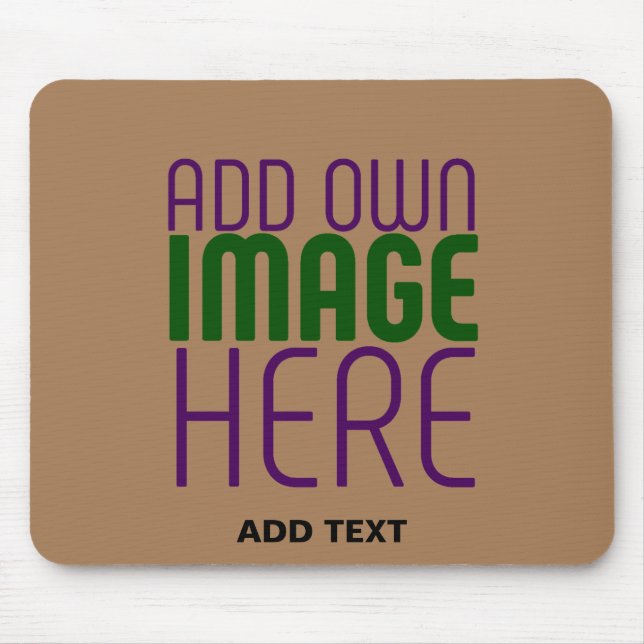 MODERN EDITABLE SIMPLE BROWN IMAGE TEXT TEMPLATE MOUSE MAT (Front)