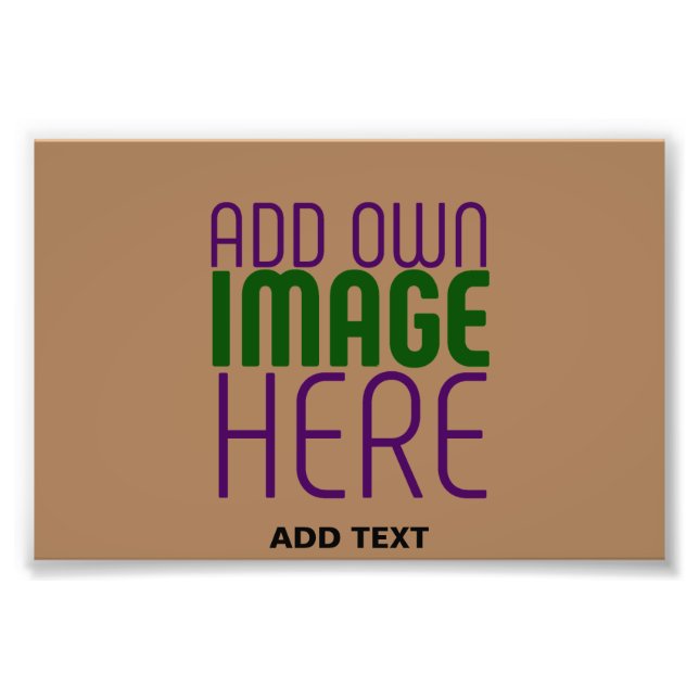 MODERN EDITABLE SIMPLE BROWN IMAGE TEXT TEMPLATE PHOTO PRINT (Front)
