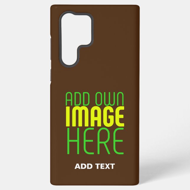 MODERN EDITABLE SIMPLE BROWN IMAGE TEXT TEMPLATE SAMSUNG GALAXY S22 ULTRA CASE (Back)