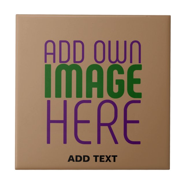  MODERN EDITABLE SIMPLE BROWN IMAGE TEXT TEMPLATE TILE (Front)