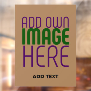 MODERN EDITABLE SIMPLE BROWN IMAGE TEXT TEMPLATE WINDOW CLING