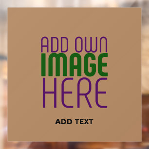MODERN EDITABLE SIMPLE BROWN IMAGE TEXT TEMPLATE WINDOW CLING