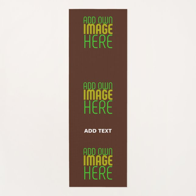 MODERN EDITABLE SIMPLE BROWN IMAGE TEXT TEMPLATE YOGA MAT (Front)