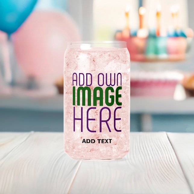 MODERN EDITABLE SIMPLE CLEAR IMAGE TEXT TEMPLATE CAN GLASS (Insitu (Baby Shower))