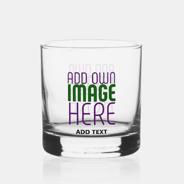 MODERN EDITABLE SIMPLE CLEAR IMAGE TEXT TEMPLATE WHISKEY GLASS (Front)