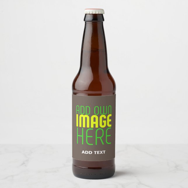 MODERN EDITABLE SIMPLE COFFEE IMAGE TEXT TEMPLATE BEER BOTTLE LABEL (Front)
