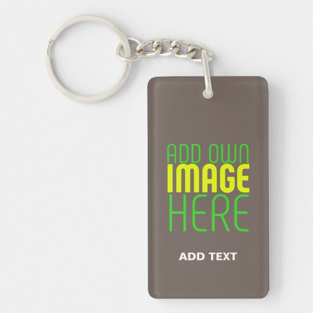 MODERN EDITABLE SIMPLE COFFEE IMAGE TEXT TEMPLATE KEY RING (Front)
