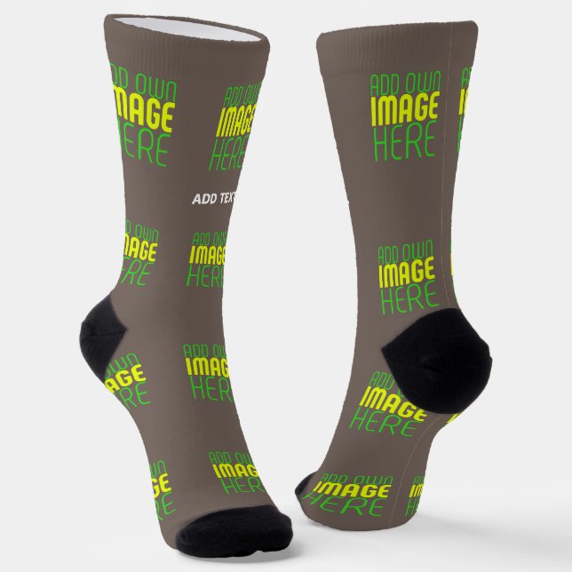 MODERN EDITABLE SIMPLE COFFEE IMAGE TEXT TEMPLATE SOCKS (Angled)