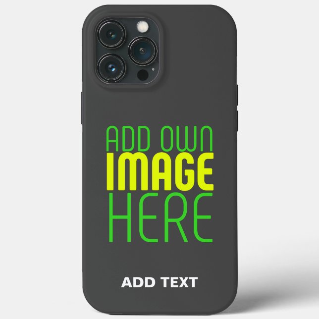 MODERN EDITABLE SIMPLE GREY IMAGE TEXT TEMPLATE Case-Mate iPhone CASE (Back)