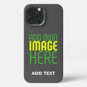 MODERN EDITABLE SIMPLE GREY IMAGE TEXT TEMPLATE iPhone 13 PRO MAX CASE