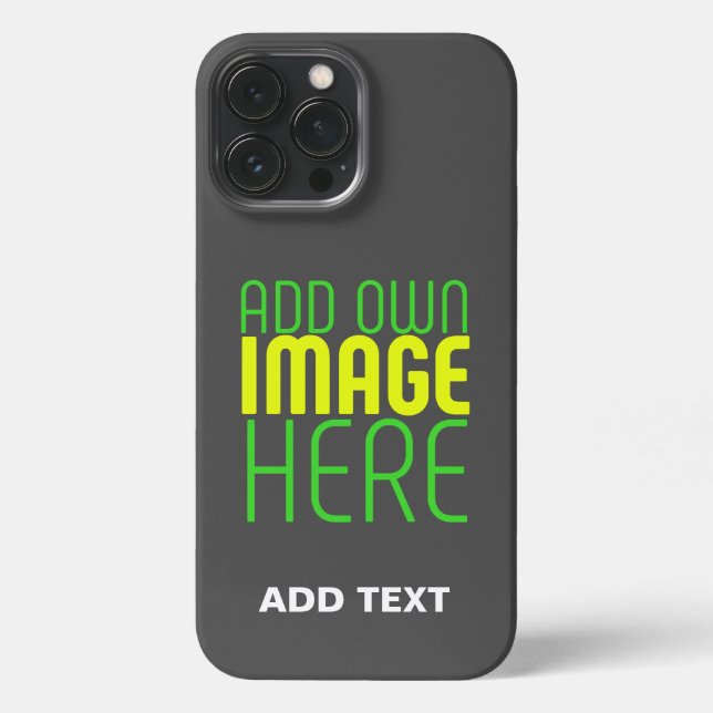 MODERN EDITABLE SIMPLE GREY IMAGE TEXT TEMPLATE iPhone CASE (Back)