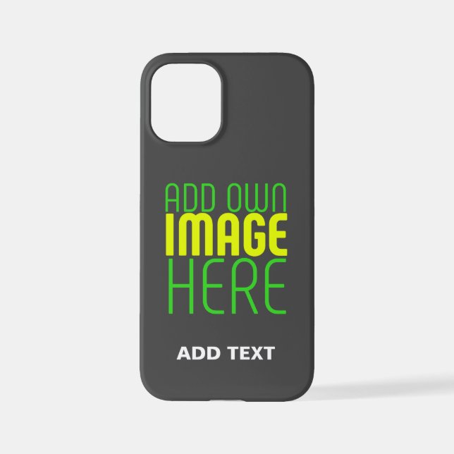 MODERN EDITABLE SIMPLE GREY IMAGE TEXT TEMPLATE iPhone CASE (Back)
