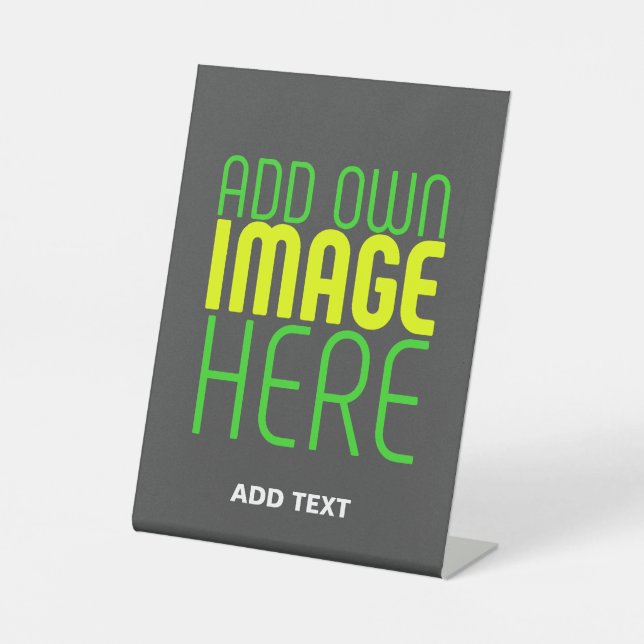 MODERN EDITABLE SIMPLE GREY IMAGE TEXT TEMPLATE PEDESTAL SIGN (Front)